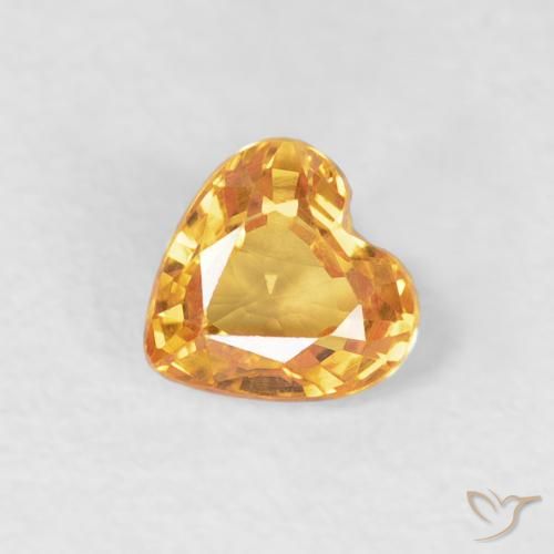 0.46ct Natürlicher Mittelorange Saphir, Herz, VVS