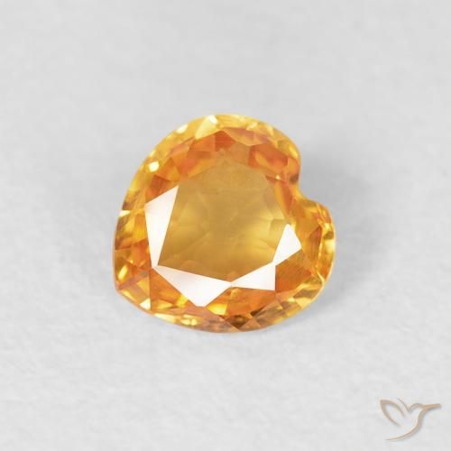 0.40ct Natürlicher Orange-Gold Saphir, Herz, VVS