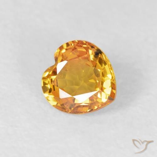 0.44ct Natürlicher Orange-Gold Saphir, Herz, VVS