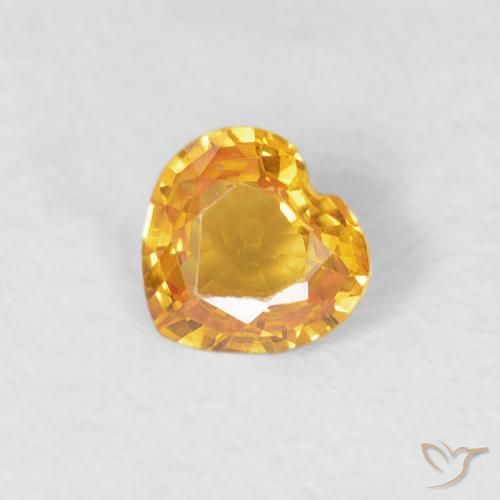 0.32ct Natürlicher Dunkelorange-Gold Saphir, Herz, VVS