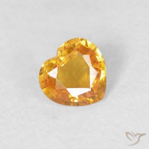 9,17 ctw natürlicher Dunkelorange-Gold Saphir, Herz, VVS