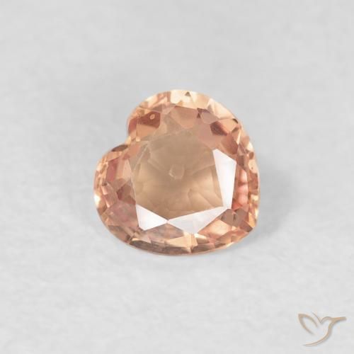 0.38ct Natürlicher Mittelorange Saphir, Herz, VVS
