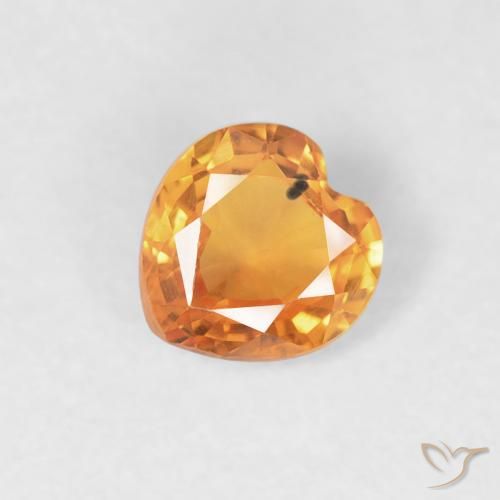 0.44ct Natürlicher hellorange Saphir, Herz, VVS-VS