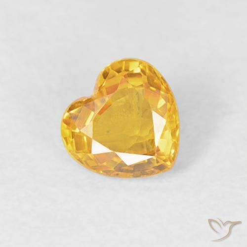 0.43ct Natürlicher Mittleres Gold Saphir, Herz, VVS