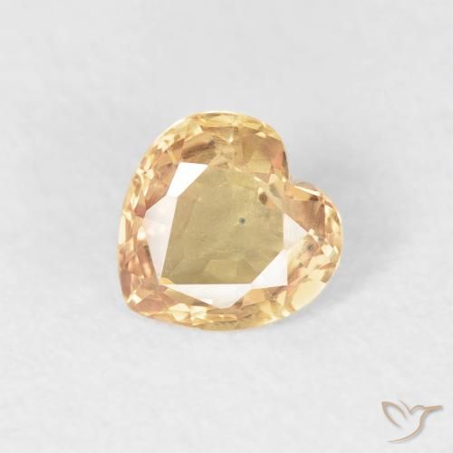 0.48ct Natürlicher Golden Saphir, Herz, VVS