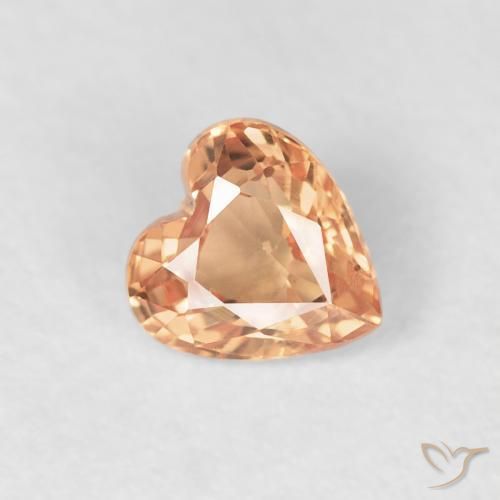 0.50ct Natürlicher hellorange Saphir, Herz, VVS