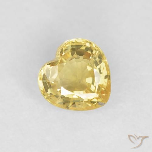 0.48ct Natürlicher Toskana Gelb Saphir, Herz, VVS