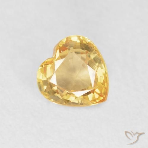 0.51ct Natürlicher Hell Gold Saphir, Herz, VVS
