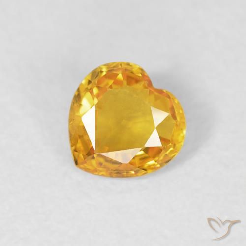0.39ct Natürlicher gold-orange Saphir, Herz, VVS
