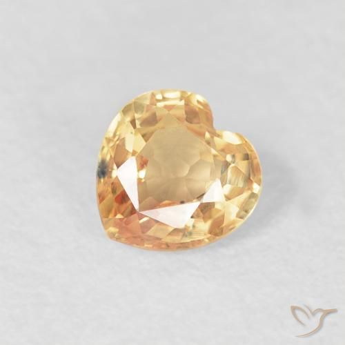 0.44ct Natürlicher Helles Pfirsichgold Saphir, Herz, VVS-VS