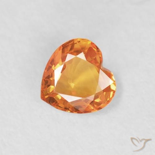 0.40ct Natürlicher hellorange Saphir, Herz, VVS
