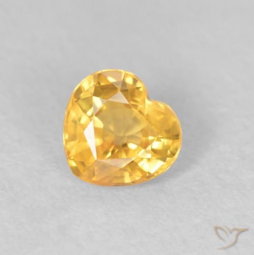 0.44ct Natürlicher Mittleres Gold Saphir, Herz, VS