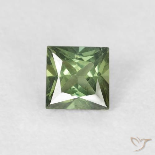 0.31ct Natürlicher Mittelgrün Saphir, Quadrat, VS