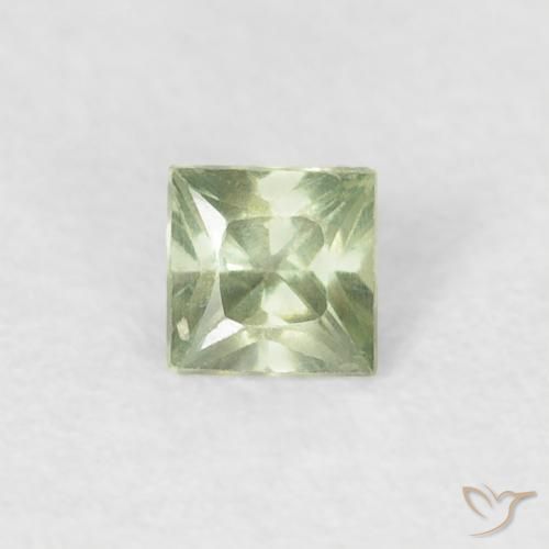 0.20ct Natürlicher Sehr helles Salbeigrün Saphir, Quadrat, VS