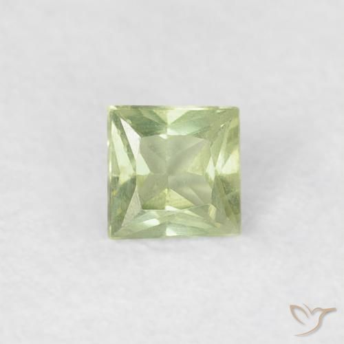 0.18ct Natürlicher Hellgelb Grün Saphir, Quadrat, VS
