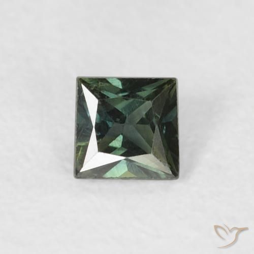 0.30ct Natürlicher Erdiges Grün Saphir, Quadrat, VS
