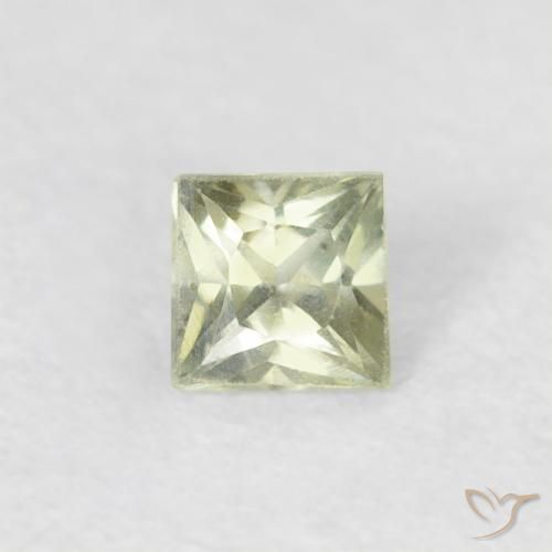 0.20ct Natürlicher Warmes Grün Saphir, Quadrat, VS