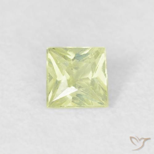 0.18ct Natürlicher Medium Light-Yellow Saphir, Quadrat, VS