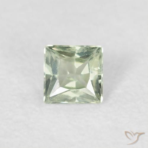 0.20ct Natürlicher Blasses Moosgrün Saphir, Quadrat, VS