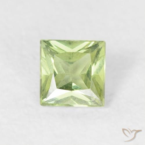 0.20ct Natürlicher Hellgelb Grün Saphir, Quadrat, VS
