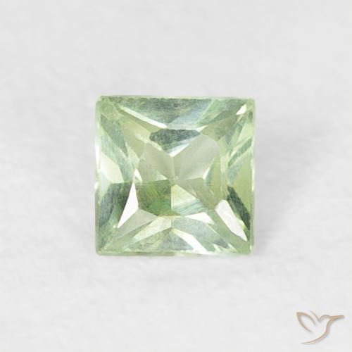 0.18ct Natürlicher Sehr helles Grün Saphir, Quadrat, VS