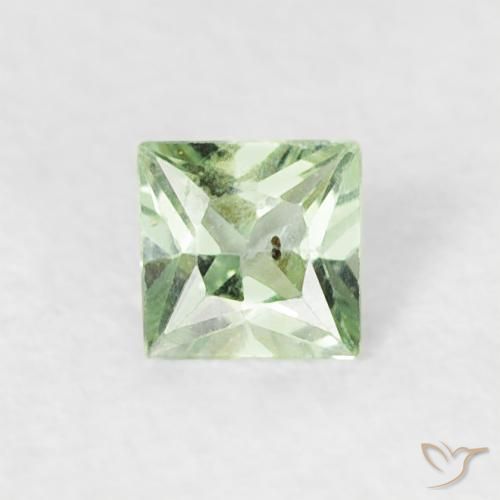 0.16ct Natürlicher Sehr helles Grün Saphir, Quadrat, VS