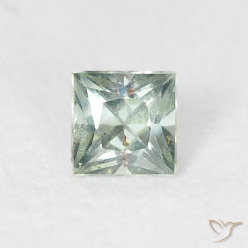 0.20ct Natürlicher Blasses Waldgrün Saphir, Quadrat, VS