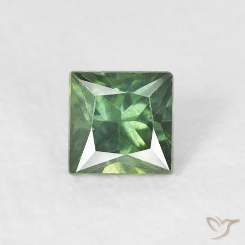 0.24ct Natürlicher Mittelgrün Saphir, Quadrat, VS