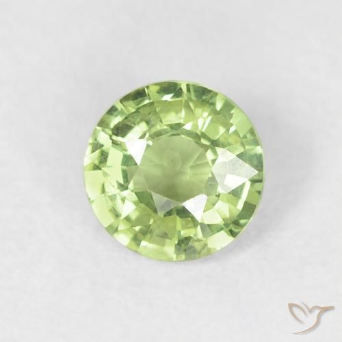 0.59ct Natürlicher Leichtes lebendiges Grün Saphir, Runden, VS