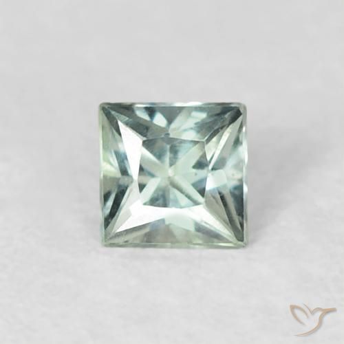 0.19ct Natürlicher hellgrün Saphir, Quadrat, VVS