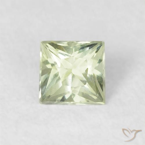0.18ct Natürlicher Sehr helles Salbeigrün Saphir, Quadrat, VVS