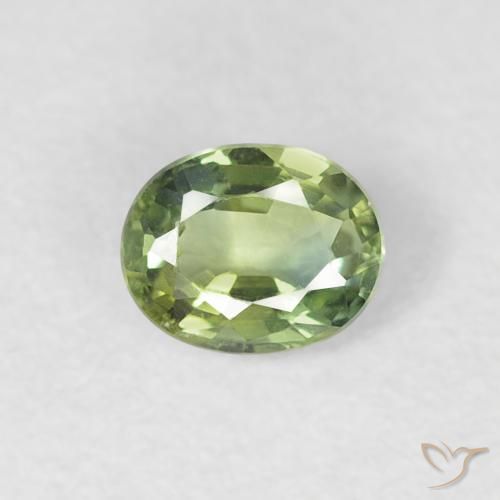 0.30ct Natürlicher Warmes Grün Saphir, Oval, VVS