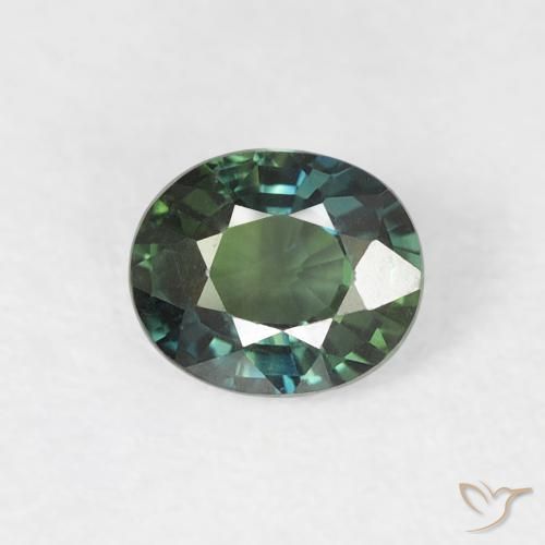 0.49ct Natürlicher Blau-grün Saphir, Oval, VVS