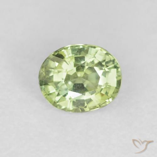 0.51ct Natürlicher Leichtes lebendiges Grün Saphir, Oval, VVS