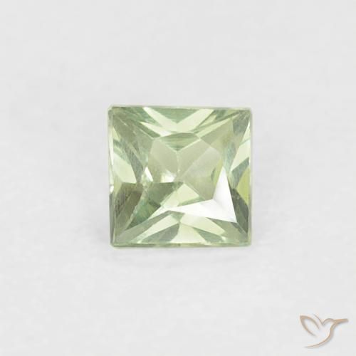 0.18ct Natürlicher Sehr helles Salbeigrün Saphir, Quadrat, VS