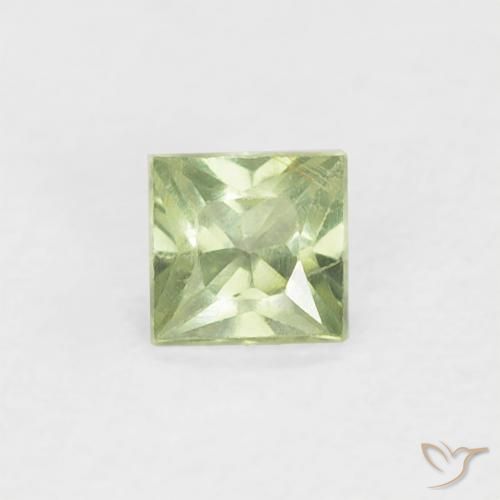 0.18ct Natürlicher limettengrün Saphir, Quadrat, VS