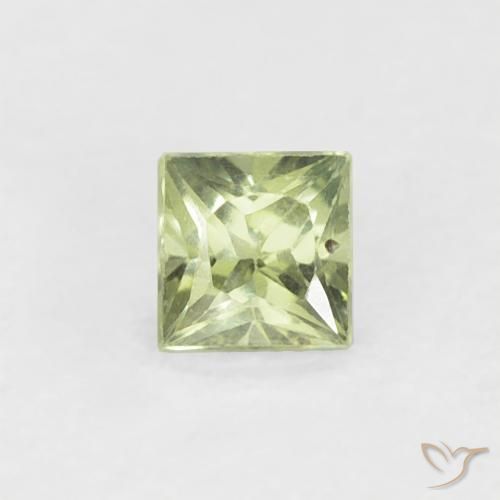 0.20ct Natürlicher Mittelgrün Saphir, Quadrat, VS