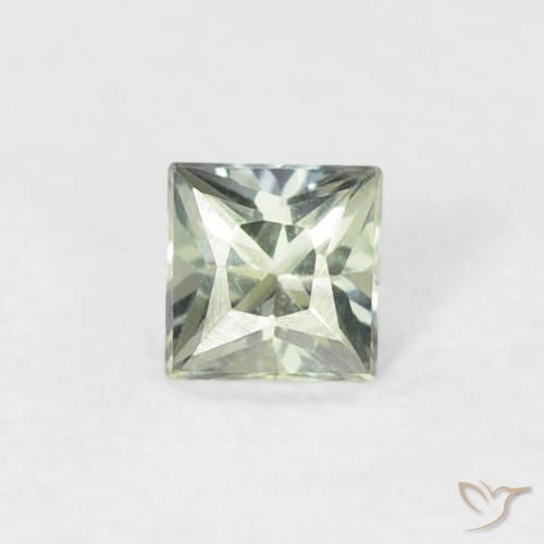 0.19ct Natürlicher Blasses Grün Saphir, Quadrat, VS