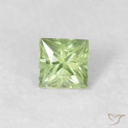 0.21ct Natürlicher Sehr helles Grün Saphir, Quadrat, VVS-VS