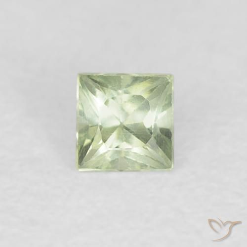 0.21ct Natürlicher Sehr helles Grün Saphir, Quadrat, VVS-VS