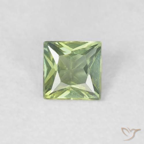 0.18ct Natürlicher Warmes Grün Saphir, Quadrat, VVS-VS