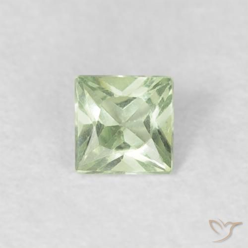 0.19ct Natürlicher Sehr helles Grün Saphir, Quadrat, VVS-VS