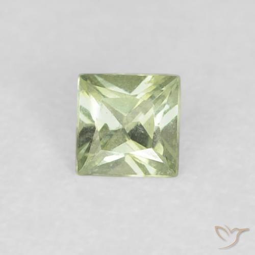 0.18ct Natürlicher Sehr helles Salbeigrün Saphir, Quadrat, VVS-VS