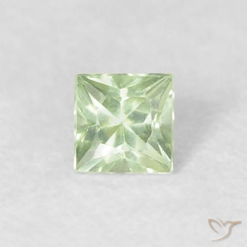 0.23ct Natürlicher Sehr helles Salbeigrün Saphir, Quadrat, VVS-VS
