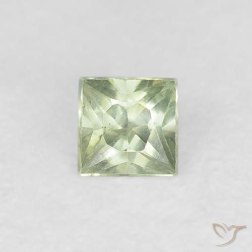 0.19ct Natürlicher Sehr helles Grün Saphir, Quadrat, VVS-VS