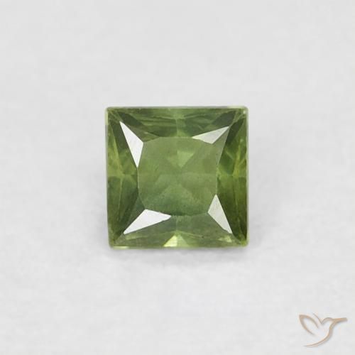 0.21ct Natürlicher Erde Grün Saphir, Quadrat, VS
