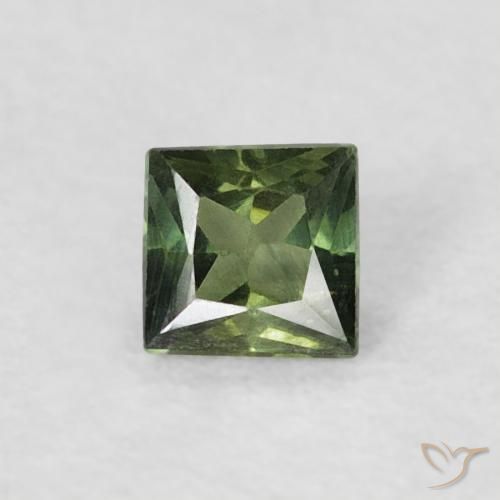 0.21ct Natürlicher tiefgrün Saphir, Quadrat, VS