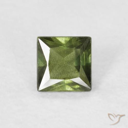0.37ct Natürlicher Warmes Grün Saphir, Quadrat, VS