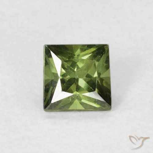 0.38ct Natürlicher Medium Dark-Green Saphir, Quadrat, VS