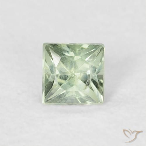 0.21ct Natürlicher Helles Salbeigrün Saphir, Quadrat, VS